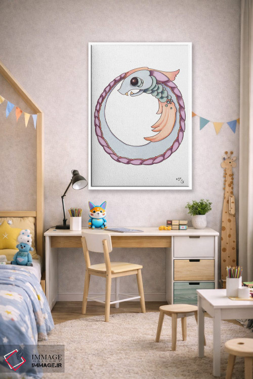 تابلو دکوراتیو حرف هیولایی O اثر مایت فلای آرت اند ایلاستریشن - D1W