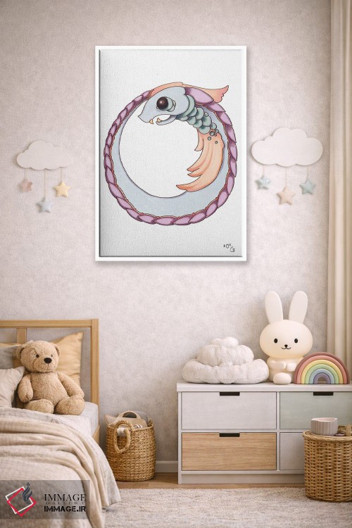 تابلو دکوراتیو حرف هیولایی O اثر مایت فلای آرت اند ایلاستریشن - D3W