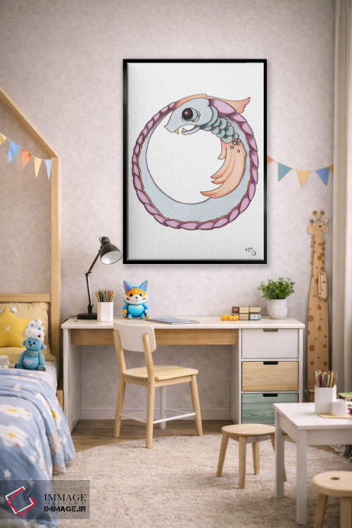 تابلو دکوراتیو حرف هیولایی O اثر مایت فلای آرت اند ایلاستریشن - D2B