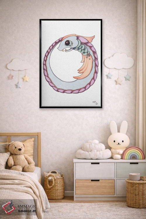 تابلو دکوراتیو حرف هیولایی O اثر مایت فلای آرت اند ایلاستریشن - D4B