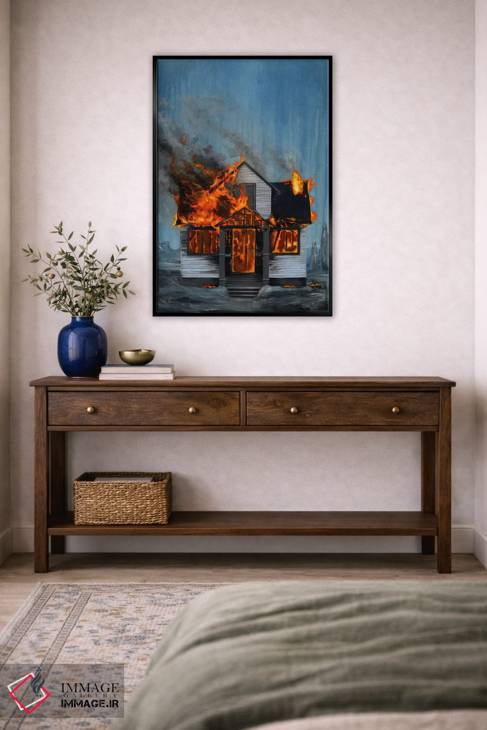 تابلو دکوراتیو خانه در آتش اثر فیموس ون دد - D4B