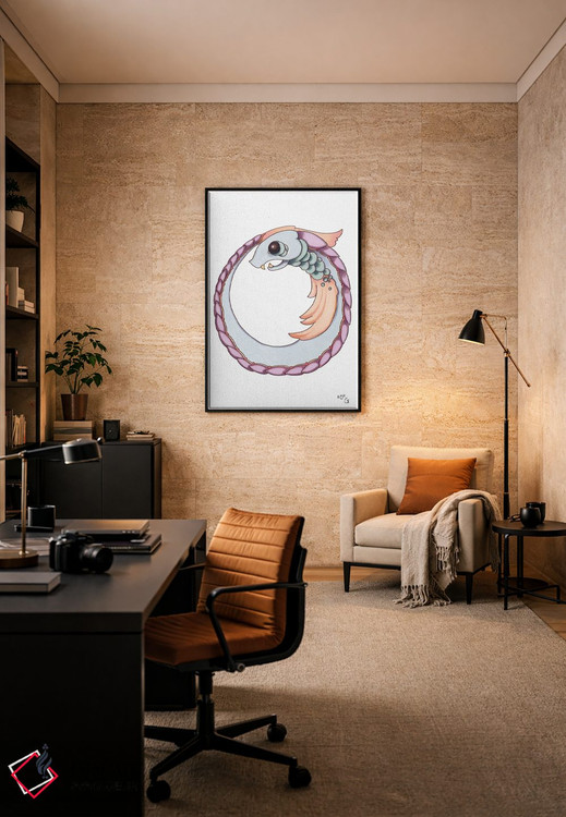 تابلو دکوراتیو حرف هیولایی O اثر مایت فلای آرت اند ایلاستریشن - D6B