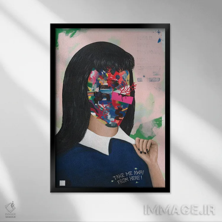 تابلو دکوراتیو مرا از اینجا ببر اثر فیموس ون دد - نمای قابدار مشکی