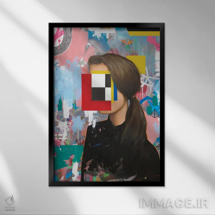 تابلو دکوراتیو دختر ۱ اثر فیموس ون دد - نمای قابدار مشکی