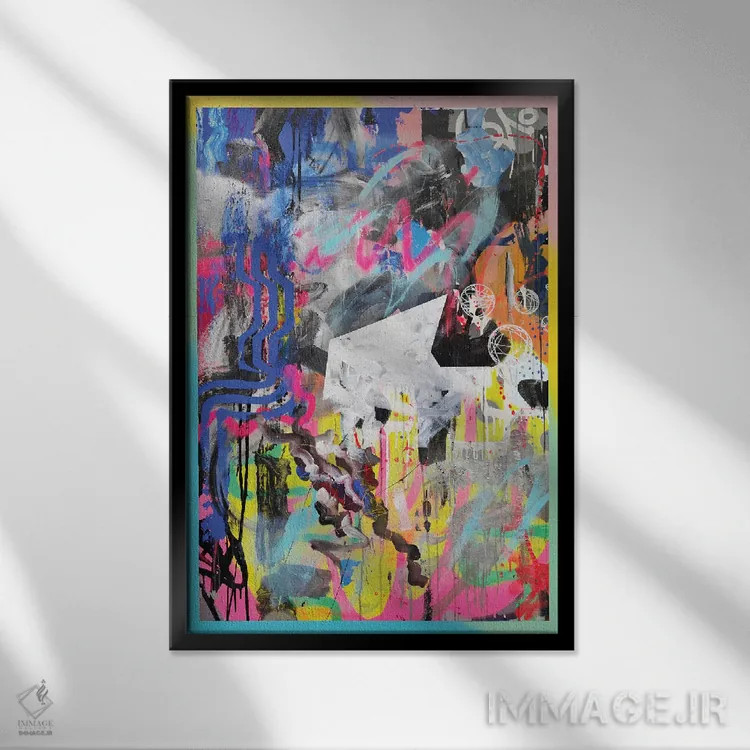 تابلو انتزاعی آبسترا اثر فیموس ون دد - نمای قابدار مشکی