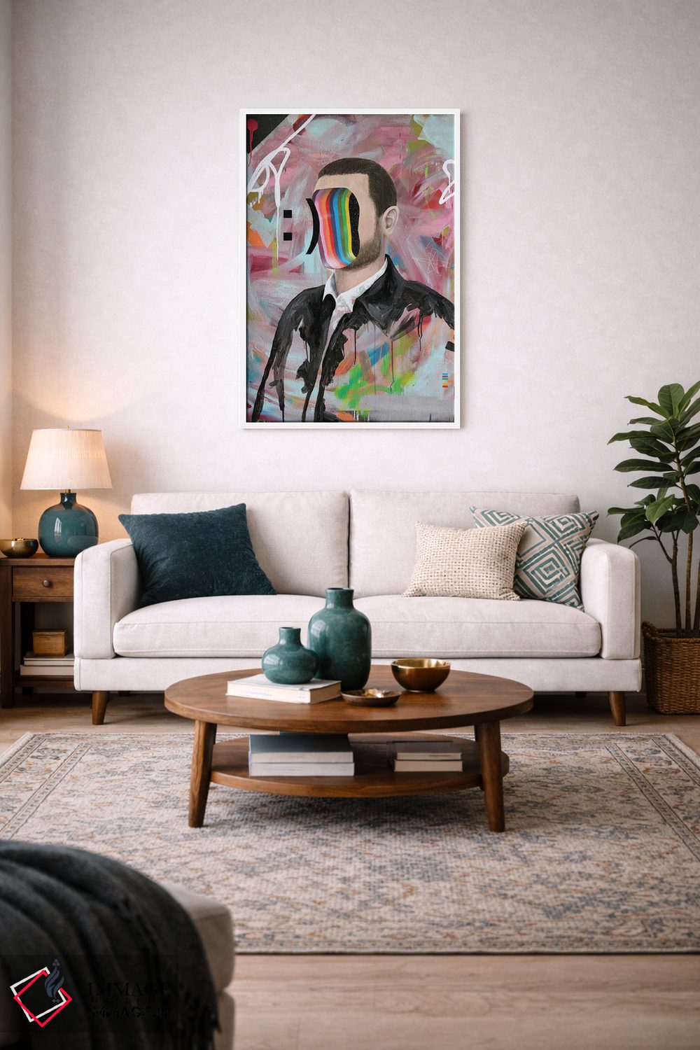 تابلو دکوراتیو صورت خندان اثر فیموس ون دد - D2W