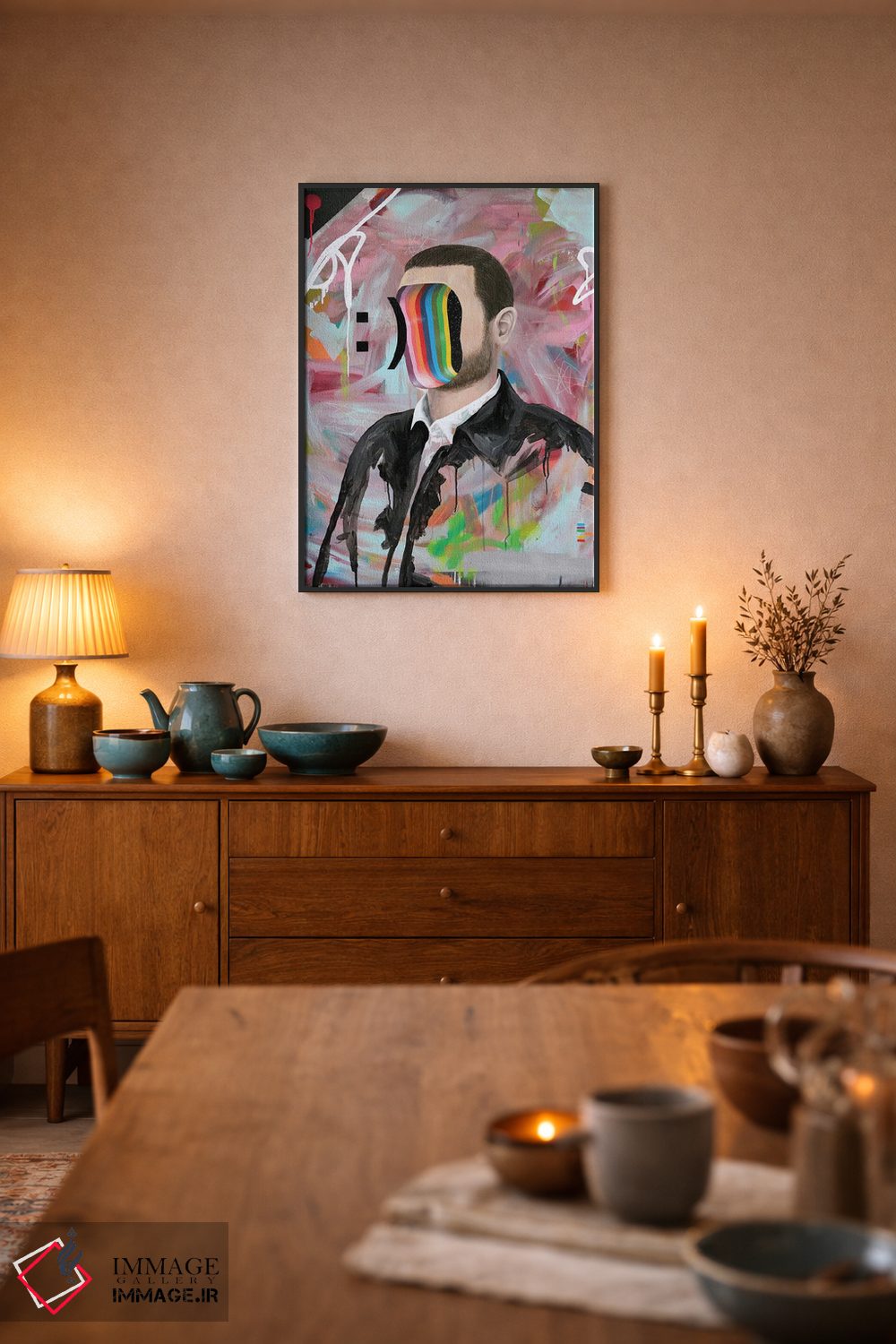 تابلو دکوراتیو صورت خندان اثر فیموس ون دد - D6B