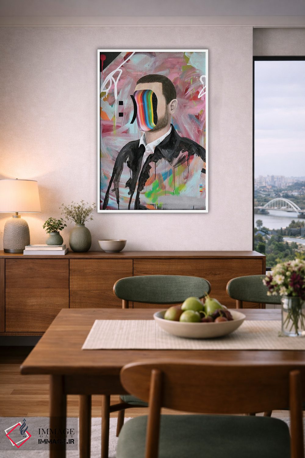 تابلو دکوراتیو صورت خندان اثر فیموس ون دد - D5W