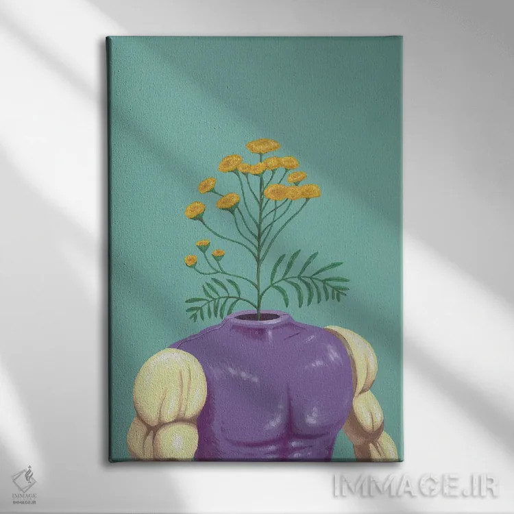 تابلو دکوراتیو ابومنیچر اثر فیموس ون دد - نمای روبهرو روی دیوار