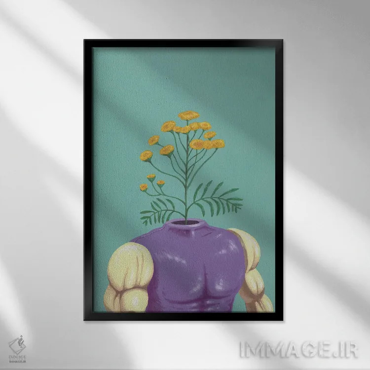 تابلو دکوراتیو ابومنیچر اثر فیموس ون دد - نمای قابدار مشکی