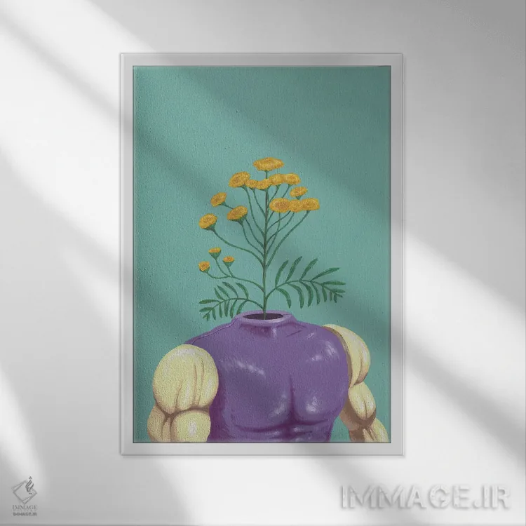 تابلو دکوراتیو ابومنیچر اثر فیموس ون دد - نمای قابدار سفید