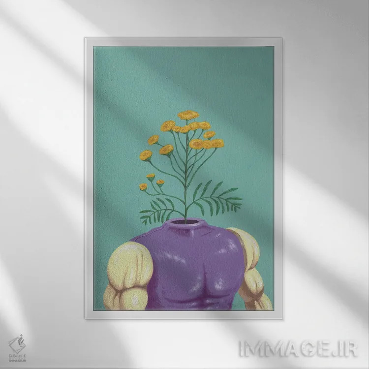 تابلو دکوراتیو ابومنیچر اثر فیموس ون دد - نمای قابدار سفید