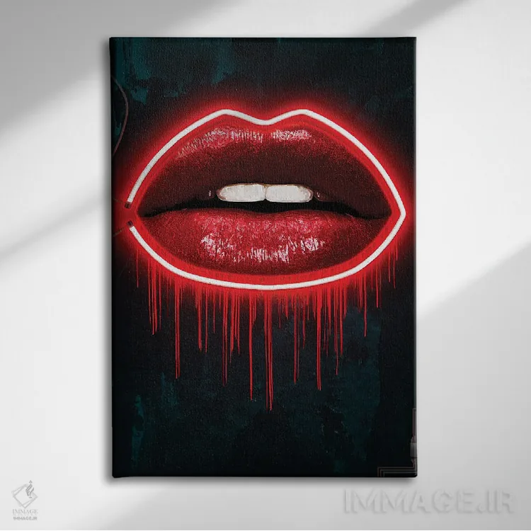 تابلو دکوراتیو لب های LV اثر فرانک آموروسو - نمای روبهرو روی دیوار