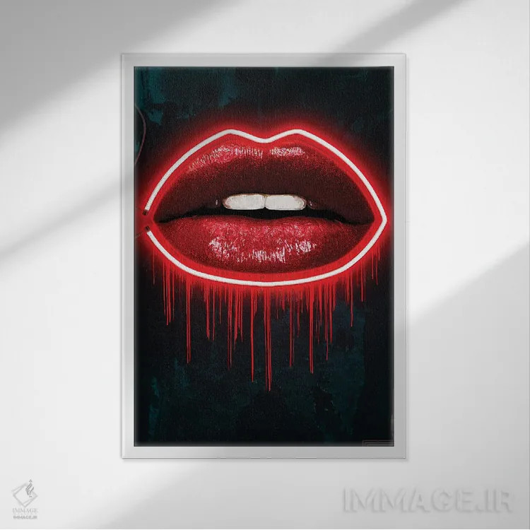 تابلو دکوراتیو لب های LV اثر فرانک آموروسو - نمای قابدار سفید