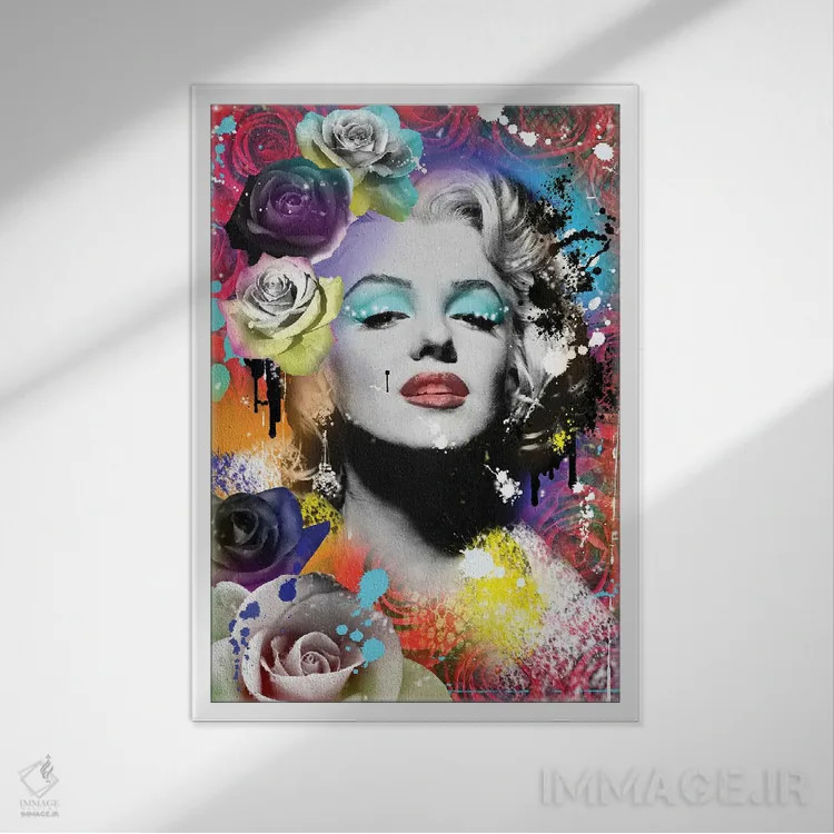 تابلو دکوراتیو مرلین مونرو اثر فرانک آموروسو - نمای قابدار سفید