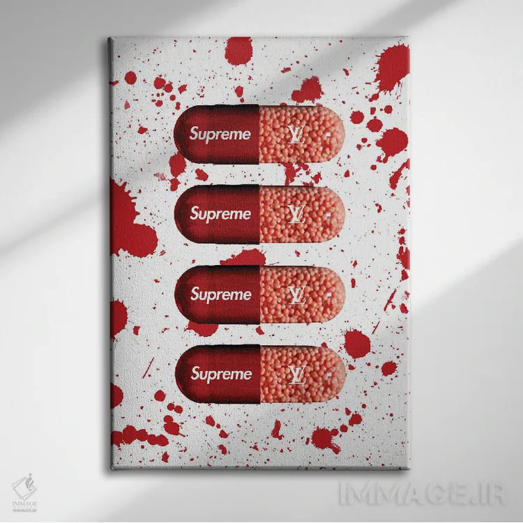 تابلو دکوراتیو قرص سوپریم اثر فرانک آموروسو - نمای روبهرو روی دیوار