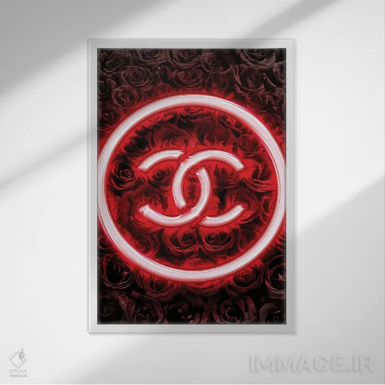 تابلوی نئونی شنل اثر فرانک آموروسو - نمای قابدار سفید