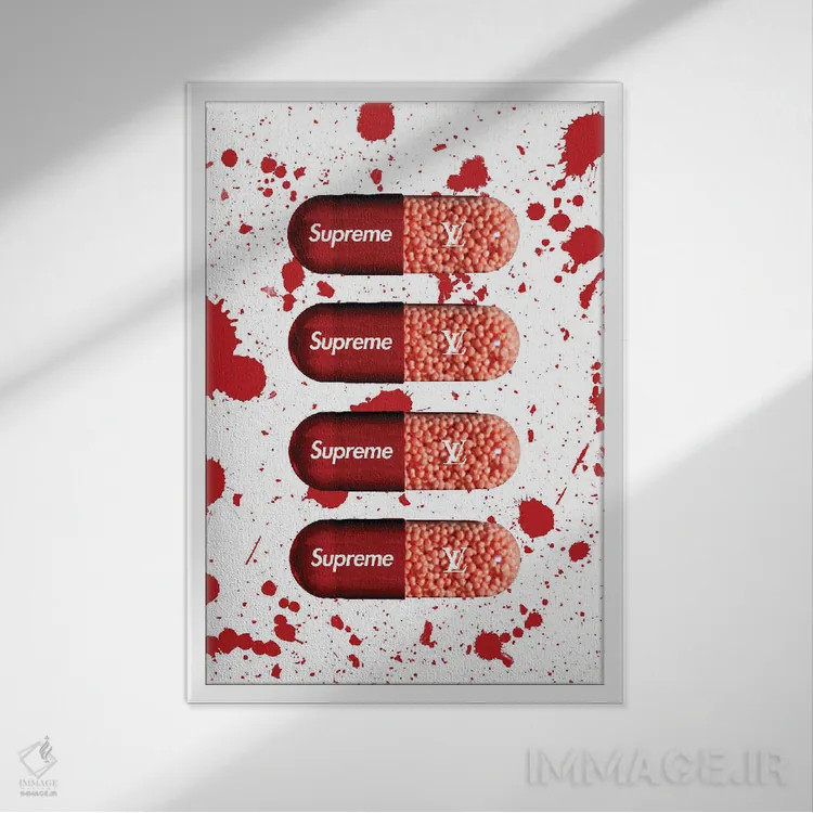 تابلو دکوراتیو قرص سوپریم اثر فرانک آموروسو - نمای قابدار سفید