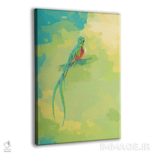 تابلو دکوراتیو کتزال باشکوه اثر فلو آرت استودیو - نمای پرسپکتیو محصول