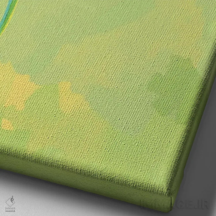 تابلو دکوراتیو کتزال باشکوه اثر فلو آرت استودیو - نمای نزدیک بافت بوم