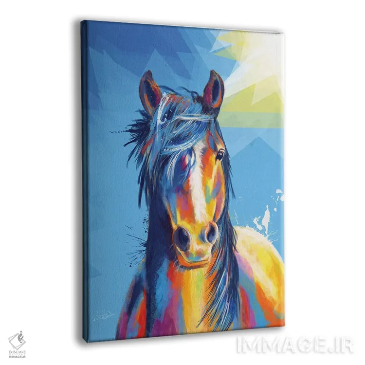تابلو دکوراتیو زیبایی اسب اثر فلو آرت استودیو - نمای پرسپکتیو محصول