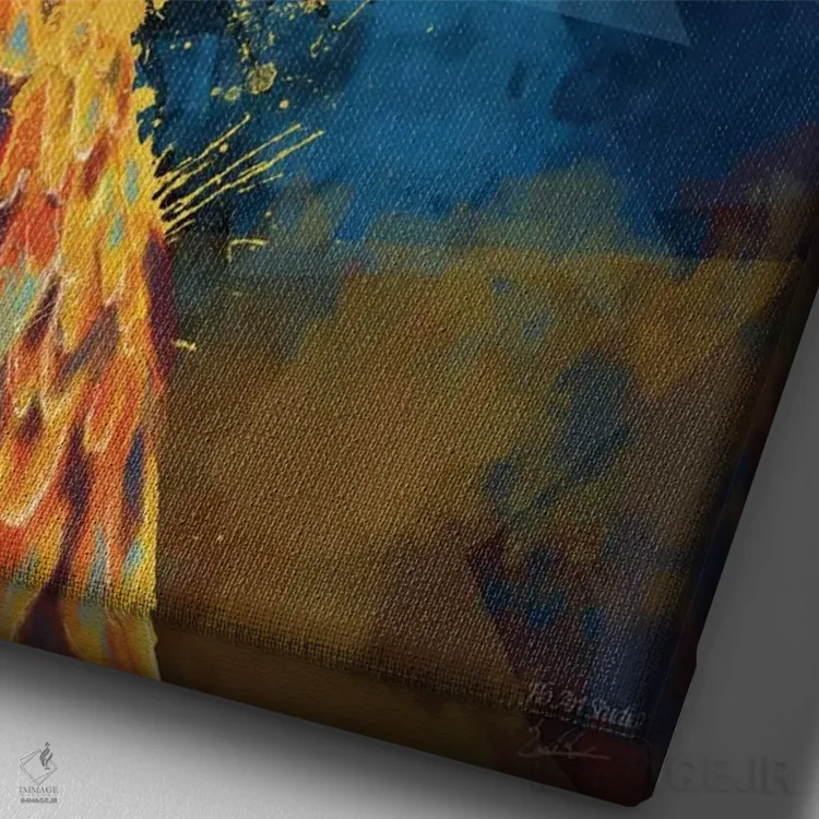 تابلو دکوراتیو چشم عقاب اثر فلو آرت استودیو - نمای نزدیک بافت بوم