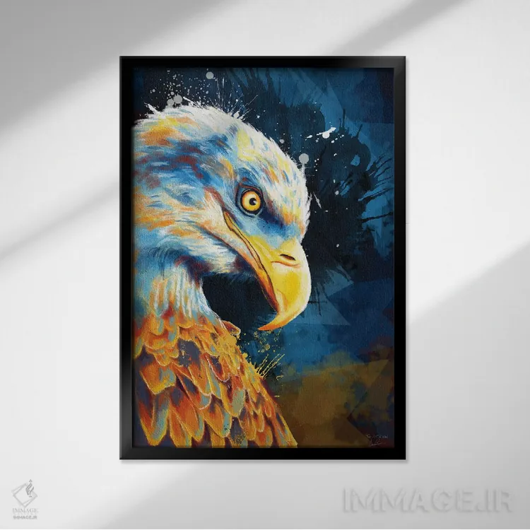 تابلو دکوراتیو چشم عقاب اثر فلو آرت استودیو - نمای قابدار مشکی