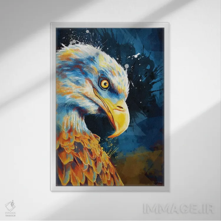 تابلو دکوراتیو چشم عقاب اثر فلو آرت استودیو - نمای قابدار سفید