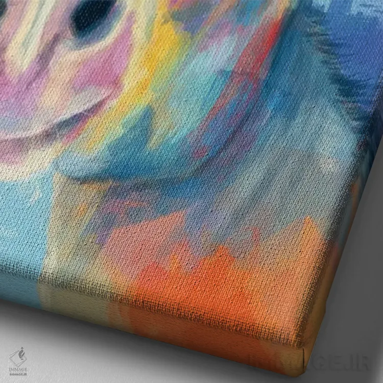 تابلو دکوراتیو الاغ بی خیال اثر فلو آرت استودیو - نمای نزدیک بافت بوم