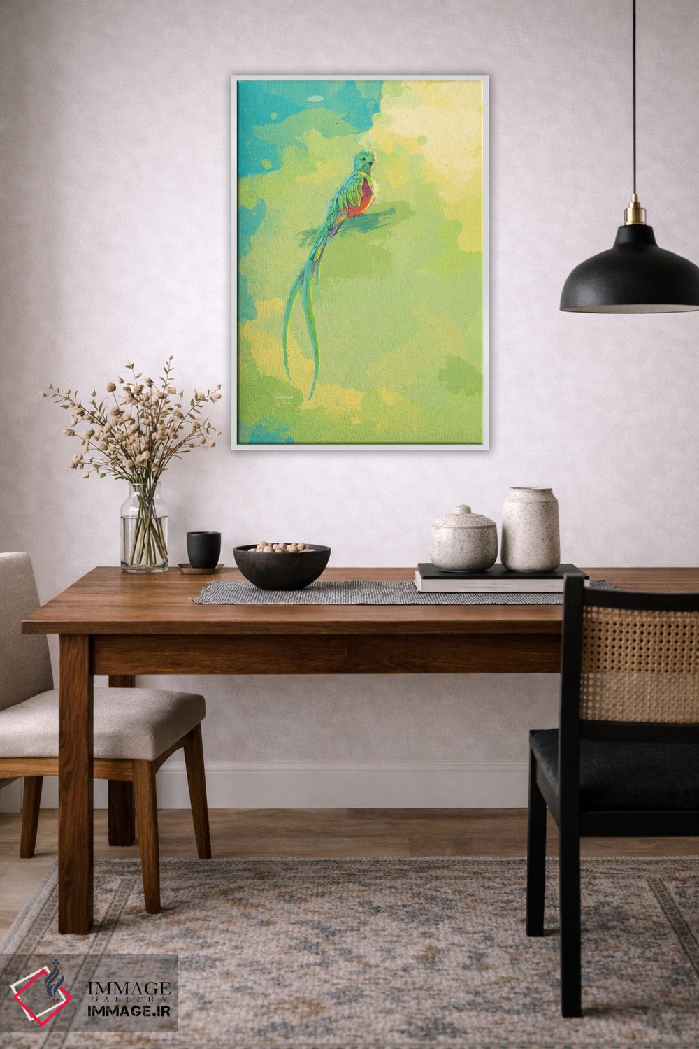 تابلو دکوراتیو کتزال باشکوه اثر فلو آرت استودیو - D3W