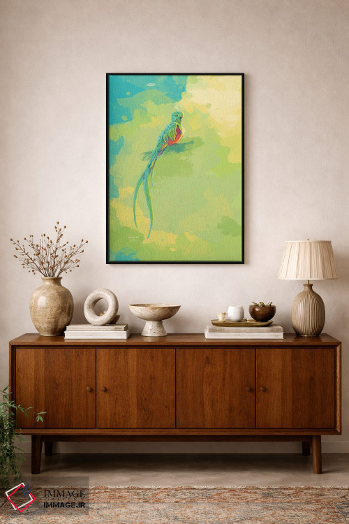 تابلو دکوراتیو کتزال باشکوه اثر فلو آرت استودیو - D2B