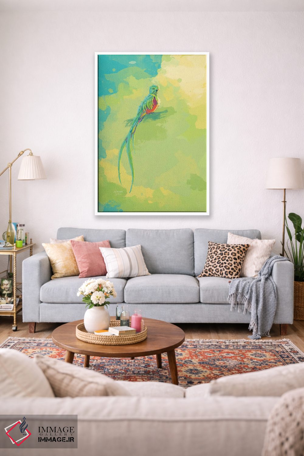 تابلو دکوراتیو کتزال باشکوه اثر فلو آرت استودیو - D1W