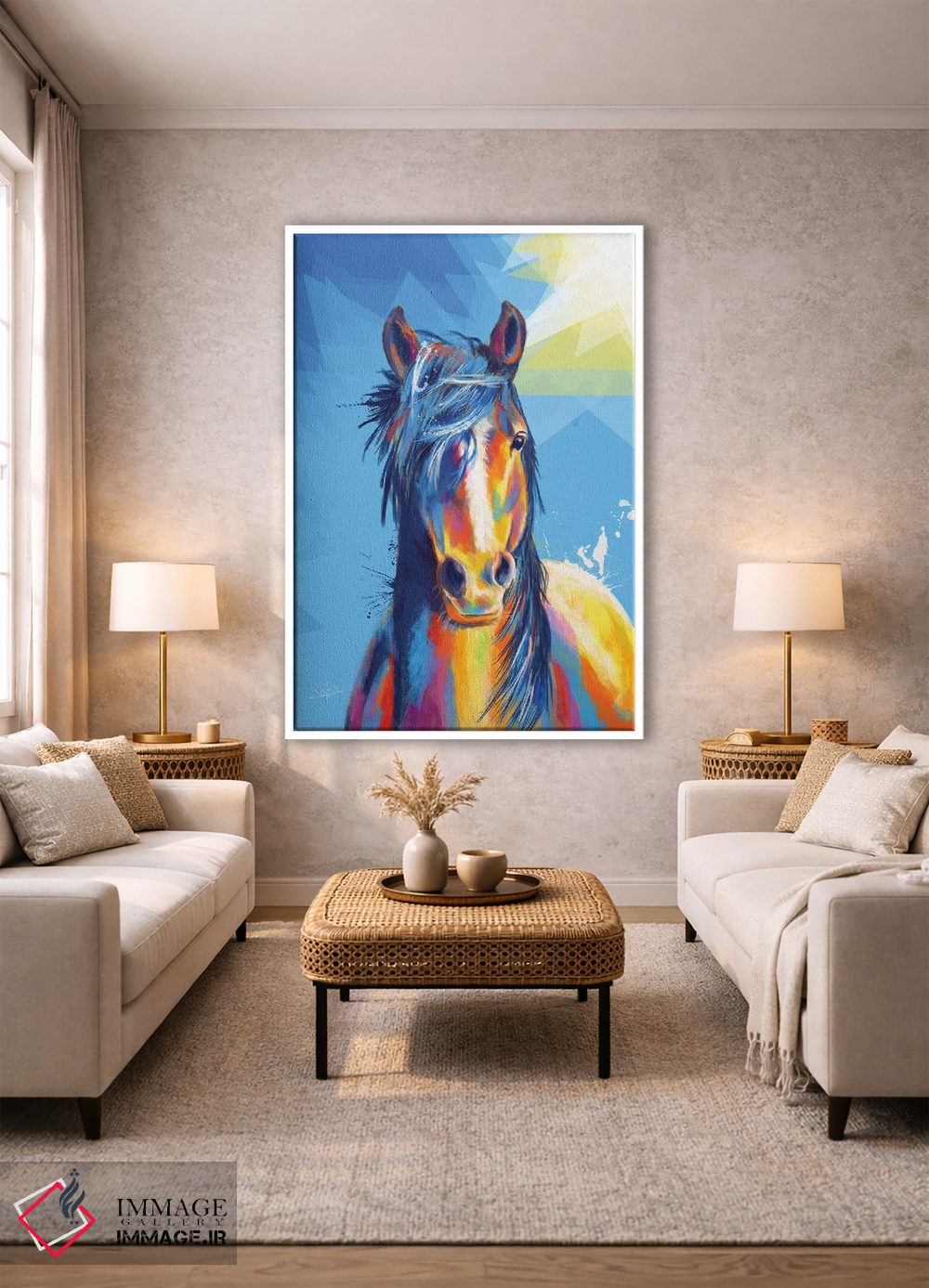 تابلو دکوراتیو زیبایی اسب اثر فلو آرت استودیو - D1W