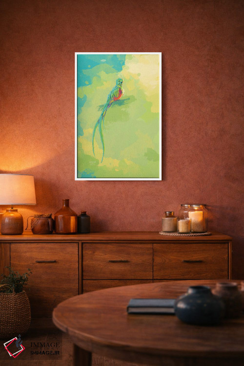 تابلو دکوراتیو کتزال باشکوه اثر فلو آرت استودیو - D4W