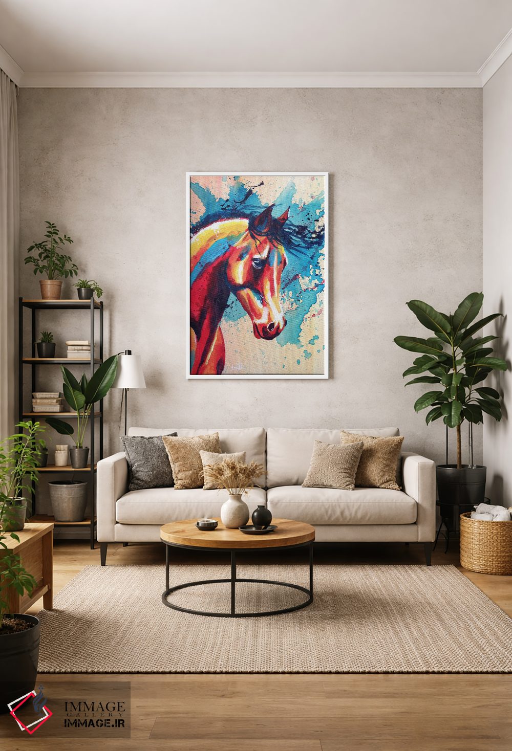 تابلو دکوراتیو پرتره اسب اثر فلو آرت استودیو - D1W