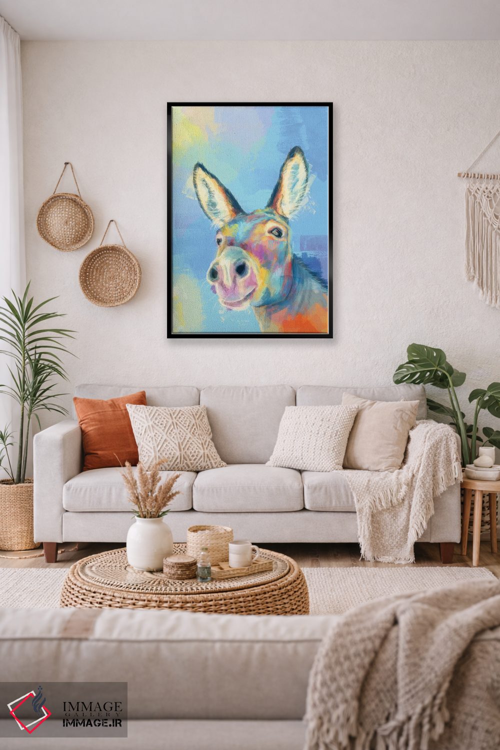 تابلو دکوراتیو الاغ بی خیال اثر فلو آرت استودیو - D1B