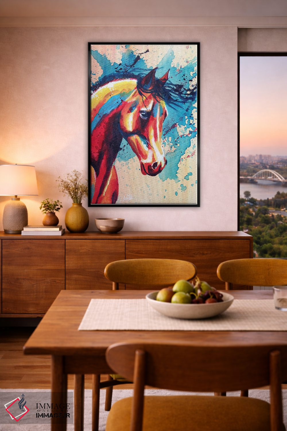 تابلو دکوراتیو پرتره اسب اثر فلو آرت استودیو - D6B