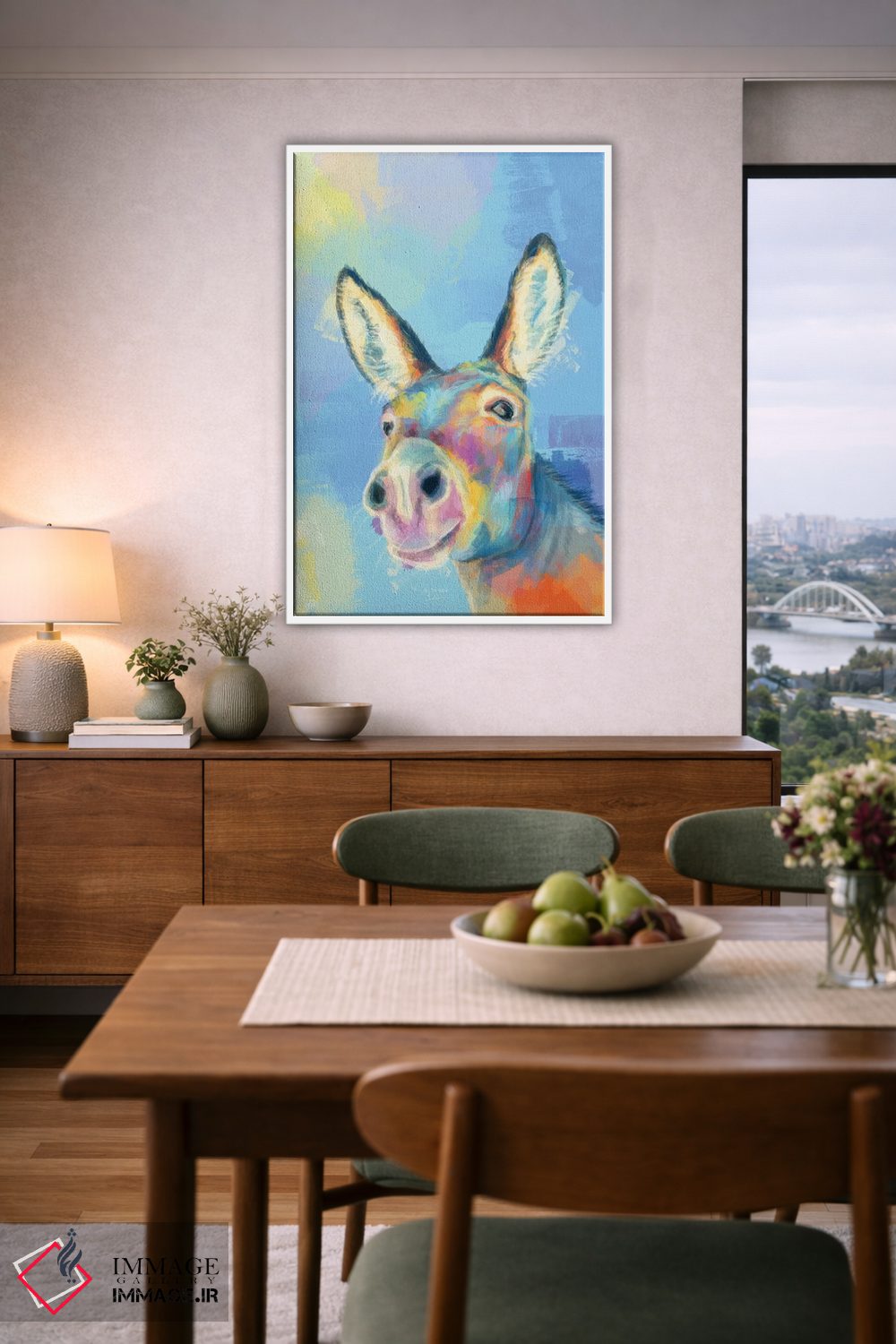 تابلو دکوراتیو الاغ بی خیال اثر فلو آرت استودیو - D5W