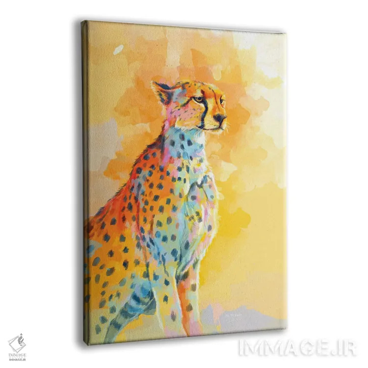 تابلو دکوراتیو یوزپلنگ با ظرافت وحشی اثر فلو آرت استودیو - نمای پرسپکتیو محصول