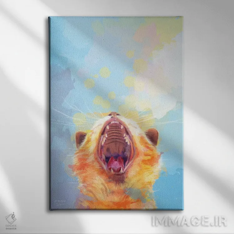 تابلو دکوراتیو بلند شو و بدرخش بچه گربه اثر فلو آرت استودیو - نمای روبهرو روی دیوار