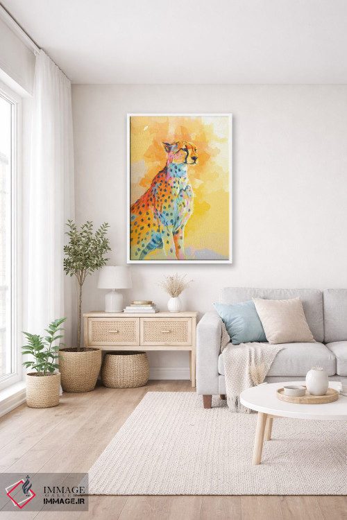 تابلو دکوراتیو یوزپلنگ با ظرافت وحشی اثر فلو آرت استودیو - D3W