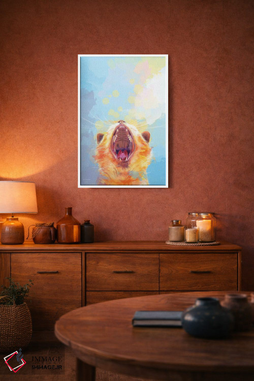 تابلو دکوراتیو بلند شو و بدرخش بچه گربه اثر فلو آرت استودیو - D3W