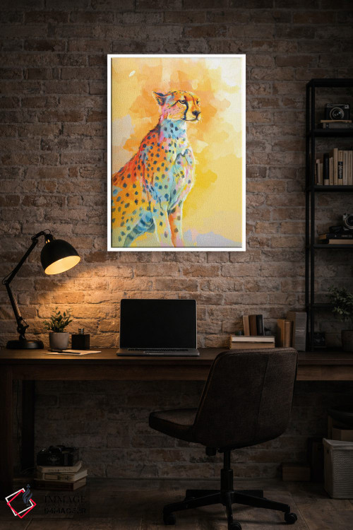 تابلو دکوراتیو یوزپلنگ با ظرافت وحشی اثر فلو آرت استودیو - D5W