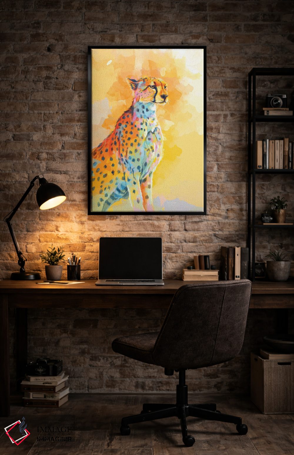 تابلو دکوراتیو یوزپلنگ با ظرافت وحشی اثر فلو آرت استودیو - D6B