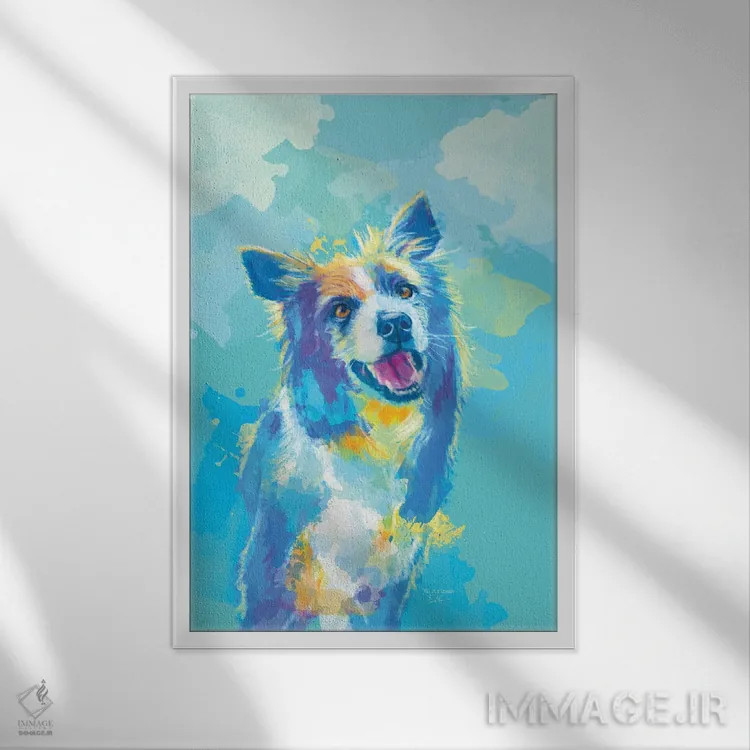 تابلو دکوراتیو پرتره بردر کولی اثر فلو آرت استودیو - نمای قابدار سفید