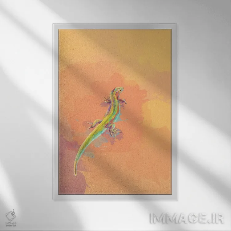 تابلو دکوراتیو رنگ های کویر اثر فلو آرت استودیو - نمای قابدار سفید