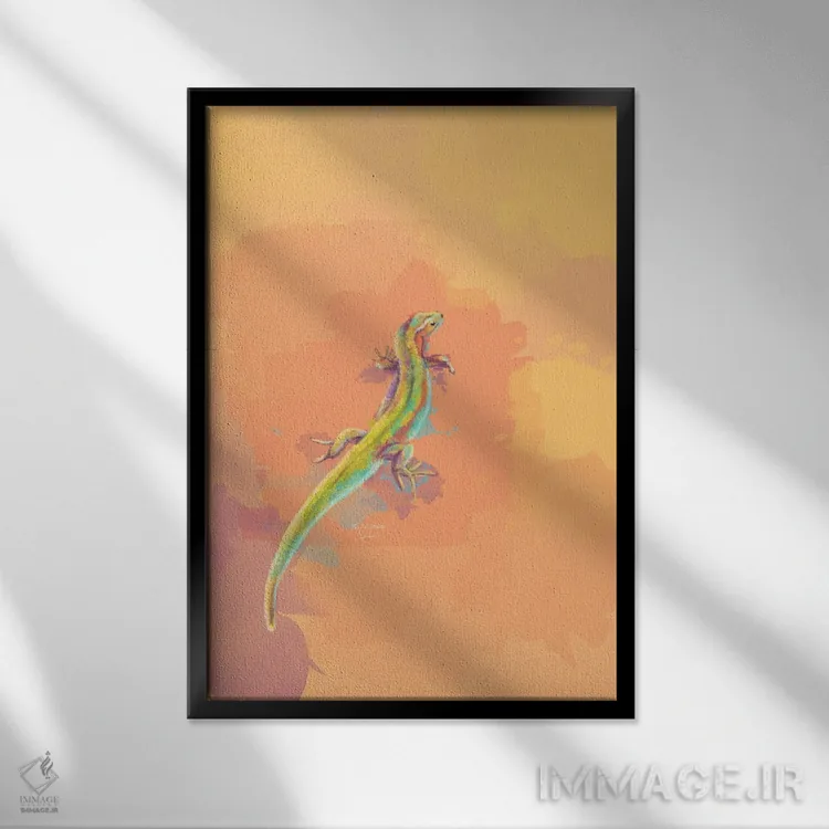 تابلو دکوراتیو رنگ های کویر اثر فلو آرت استودیو - نمای قابدار مشکی