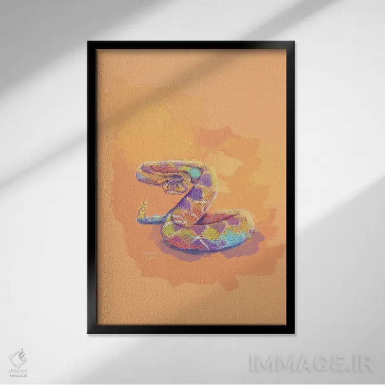 تابلو دکوراتیو پادشاه شن ها اثر فلو آرت استودیو - نمای قابدار مشکی