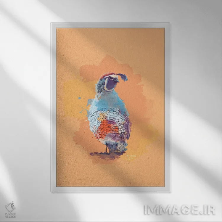 تابلو دکوراتیو سرتاسر بیابان رنگارنگ اثر فلو آرت استودیو - نمای قابدار سفید