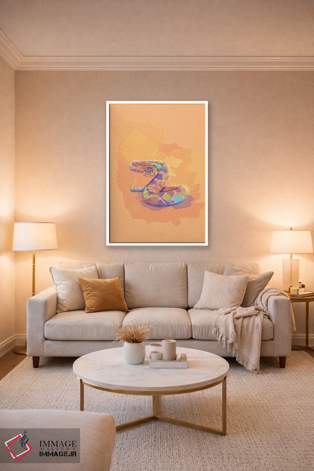 تابلو دکوراتیو پادشاه شن ها اثر فلو آرت استودیو - D3W